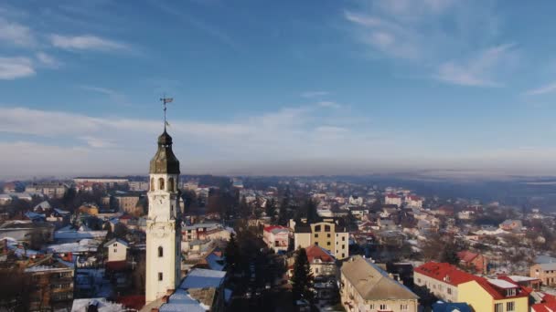 Şehirde panoramik hava görüntüsü — Stok video