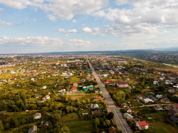 Légi felvétel a város összehúzódásáról Stock Kép