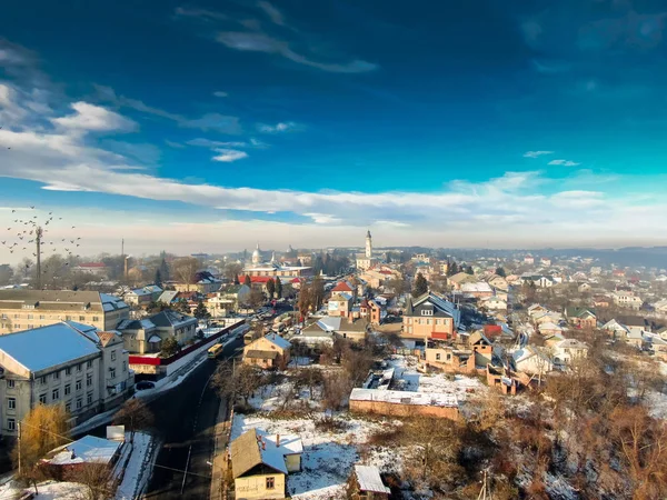 Şehirde panoramik hava görüntüsü