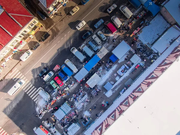 Şehirde panoramik hava görüntüsü