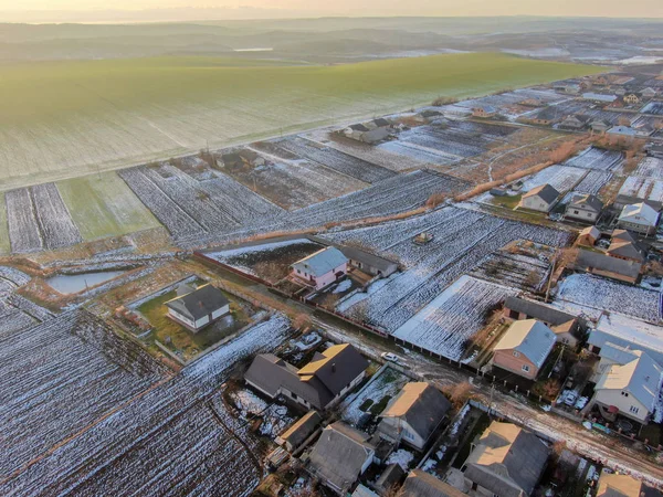 Köyde panoramik hava görüntüsü
