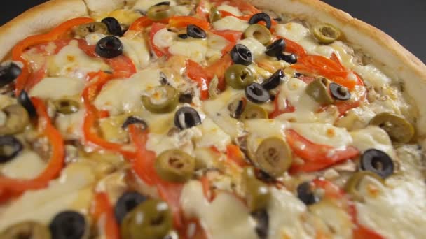 Slow Motion Close Pizza Gustoasă — Videoclip de stoc