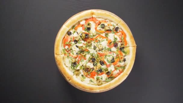 Повільний Рух Крупним Планом Смачна Піца — стокове відео