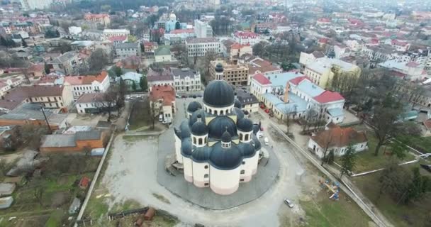 Вид Воздуха Православную Церковь — стоковое видео