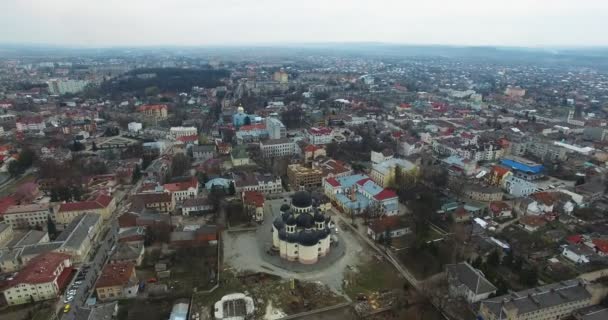 Luchtfoto Van Orthodoxe Kerk — Stockvideo