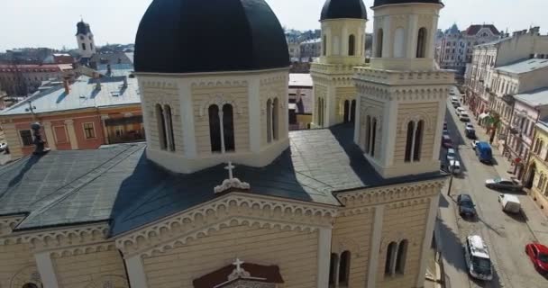Aerial View Orthodox Church — Stock Video