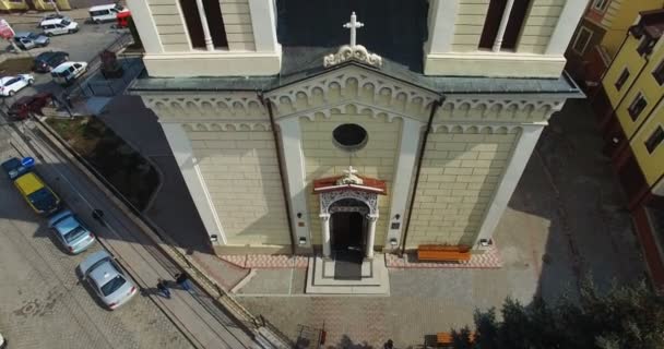 Luftaufnahme Der Orthodoxen Kirche — Stockvideo