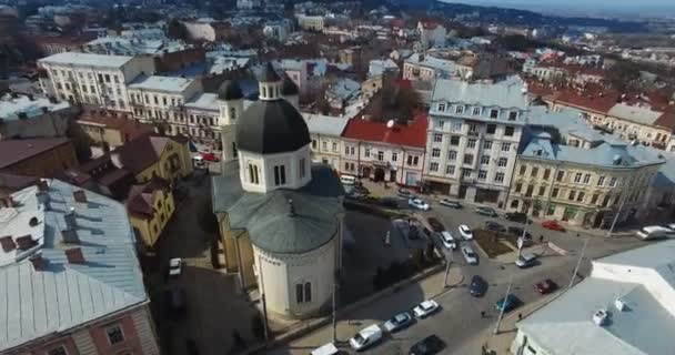 Вид Воздуха Православную Церковь — стоковое видео