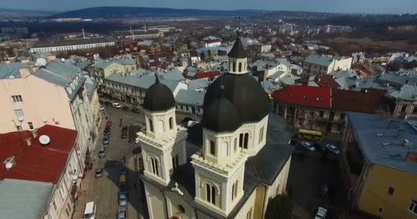 Luftaufnahme Der Orthodoxen Kirche — Stockvideo