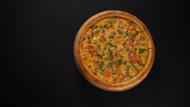 Κοντινή Προβολή Νόστιμη Πίτσα — Αρχείο Βίντεο