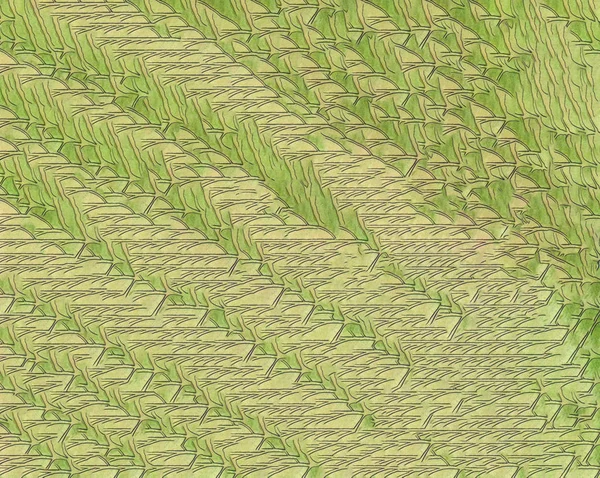 Bezešvé nekonečné zelené Ručně kreslené Abstraktní akvarel vzor s květinovou čárou Přechod Pozadí — Stock fotografie