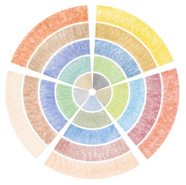 Soyut doku yuvarlak Kalem el parlak renk çemberi çiziyor