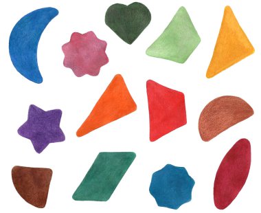 Suluboya geometrik şekilli renkli soyut arkaplan.