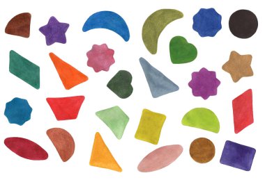 Suluboya geometrik şekilli renkli soyut arkaplan.