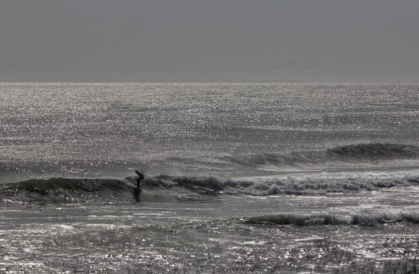 Surfista ao anoitecer — Fotografia de Stock