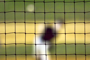 Gençlik beyzbol sürahi ile atış siperi kumaşı yumuşak odak