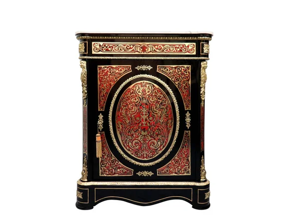 Century Boulle French Sideboard inlay with red tortoise shell and brass — Stock Photo, Image