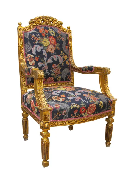 Fauteuil Louis style français en or antique — Photo