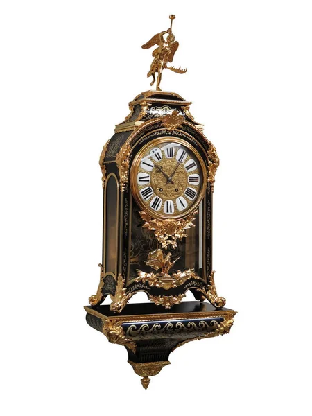 Antique French Gilt Bronze Boulle Clock on white background — Stock Photo, Image