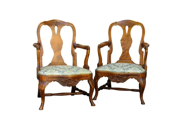 Cadeira estilo chippendale antigo com woor escultura — Fotografia de Stock