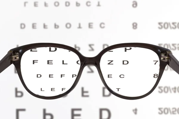 眼镜视力测试图 — 图库照片