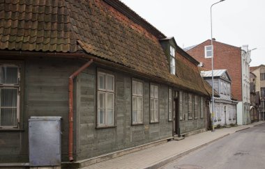 Liepaja, Letonya - Mart, 2017: Ahşap mimarisi