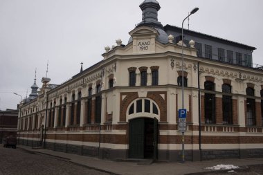 Liepaja, Letonya - Mart, 2017: Liepaja Art Nouveau mimari gururla tarzı en iyi örnekleri arasında duruyor