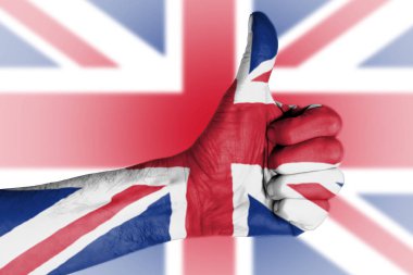 Brexit sonuçlar - başparmak yukarıya Birliği Jack'in önünde