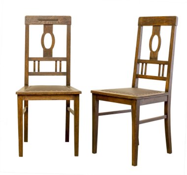 Beyaz arkaplanda izole edilmiş vintage sandalye