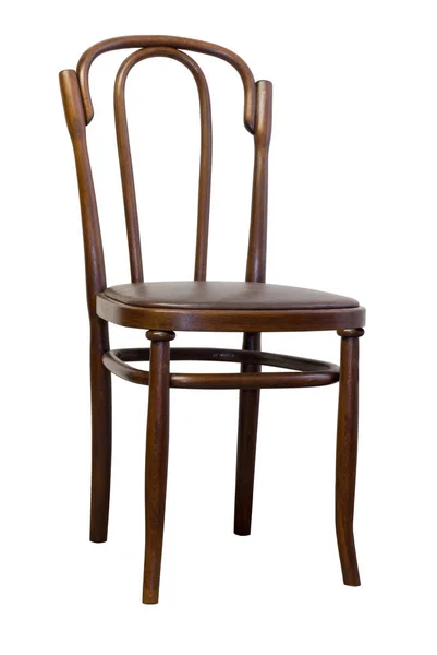 Cadeira do bentwood marrom, isolada no fundo branco — Fotografia de Stock