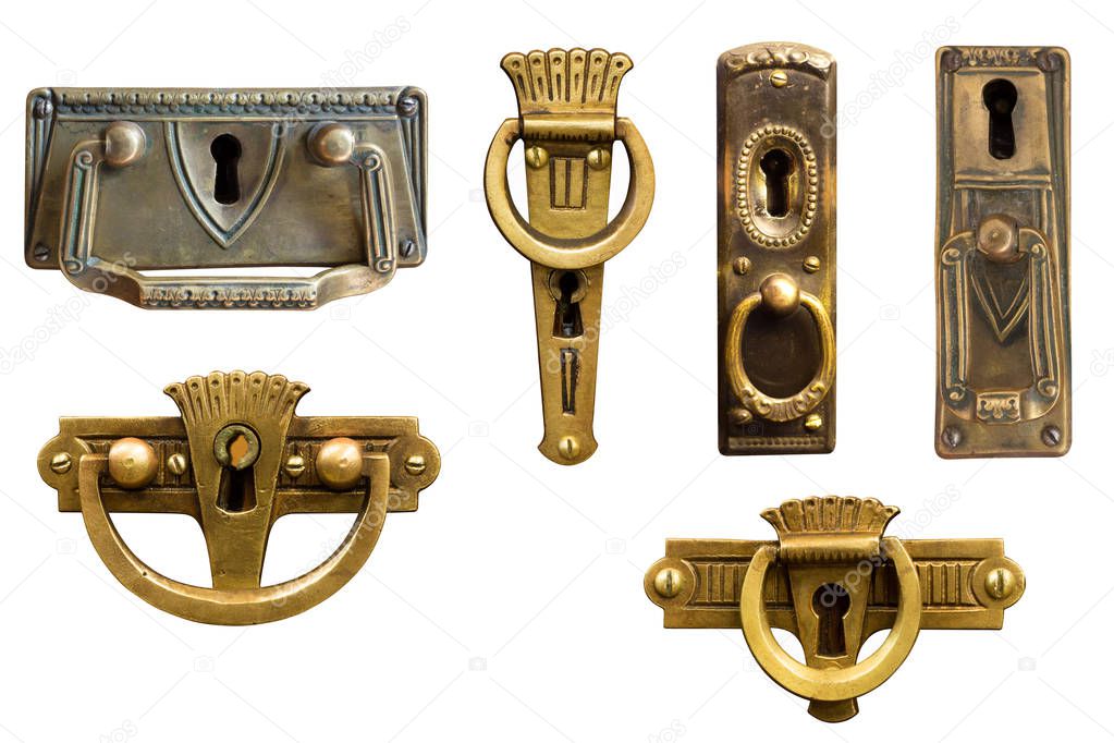 Art Nouveau furniture hardware. Antique handles.