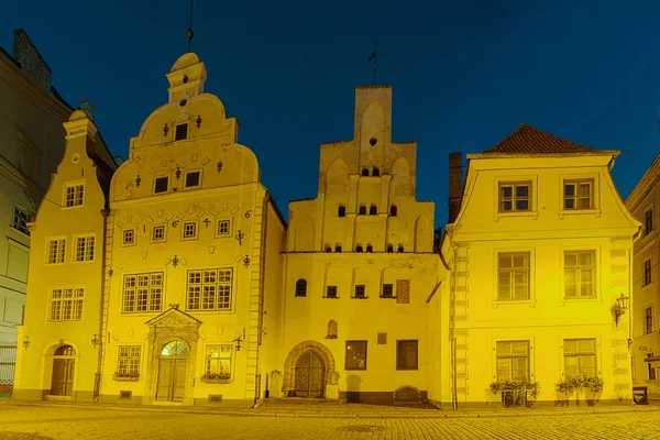 Trzech braci, klaster średniowieczne domy w starym mieście, Riga. — Zdjęcie stockowe