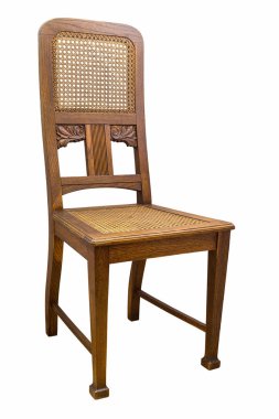 Beyaz arkaplanda izole edilmiş vintage sandalye