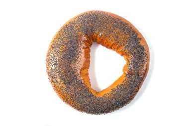 simit ile üzerine beyaz izole haşhaş tohumu