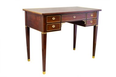 Antik sabit ahşap beyaz arka plan üzerinde izole Danışma Yazma,