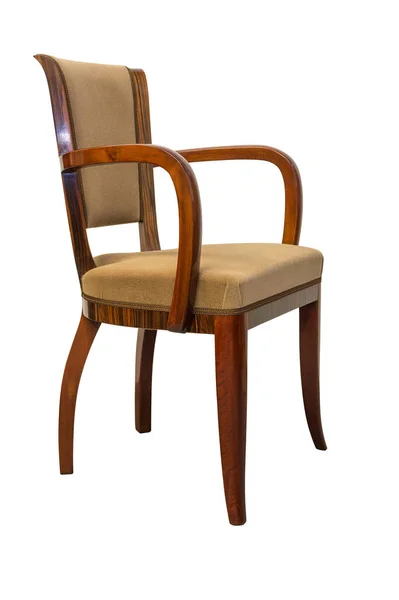 白い背景の上に椅子が分離されたビンテージ アールデコ — ストック写真