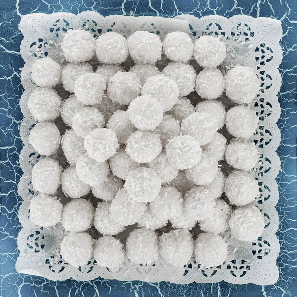 Homemade candies with coatings such as coconut