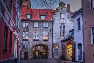 Eski Riga City Orta Çağ motifleri.