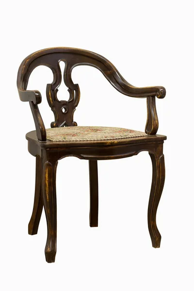 Vintage Oak Chair απομονωμένη σε λευκό φόντο — Φωτογραφία Αρχείου