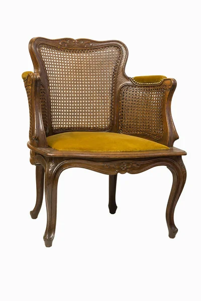 Cadeira de carvalho vintage isolado no fundo branco — Fotografia de Stock