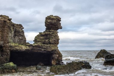 Liepaja Letonya Baltık Denizi sahilinde terk edilmiş tahkimatı