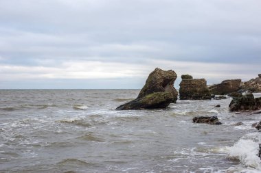 Liepaja Letonya Baltık Denizi sahilinde terk edilmiş tahkimatı
