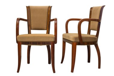 Klasik Sanat deco sandalyeleri beyaz arkaplanda izole edildi