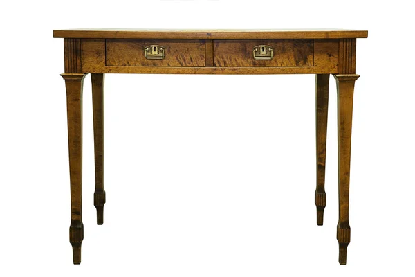 Vintage meja kayu keras kecil terisolasi di atas putih — Stok Foto