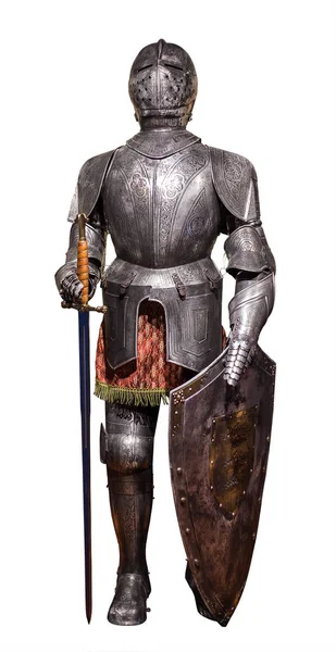 Вінтажний європейський повний броньований костюм для тіла ізольований — стокове фото