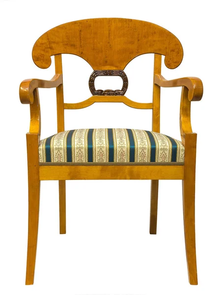 Cadeira de estilo antigo Biedermeier com escultura em madeira — Fotografia de Stock