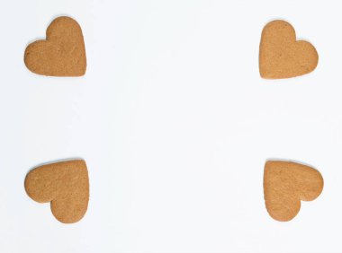 tanımlama bilgisi kalpleri üzerinde beyaz metin alanı ile arka plan izole