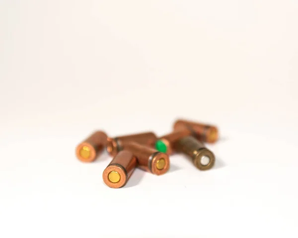 Ammunition Patroner För Skjutvapen Vit Bakgrund — Stockfoto