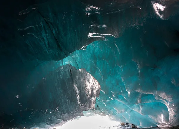 Patterns Ice Ceiling Glacial Cave Alibek Mountain Glacier — Stok fotoğraf