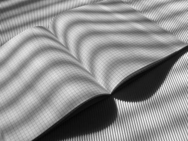 Yazma-kitap krep kağıt ve gölge satırlarındaki.